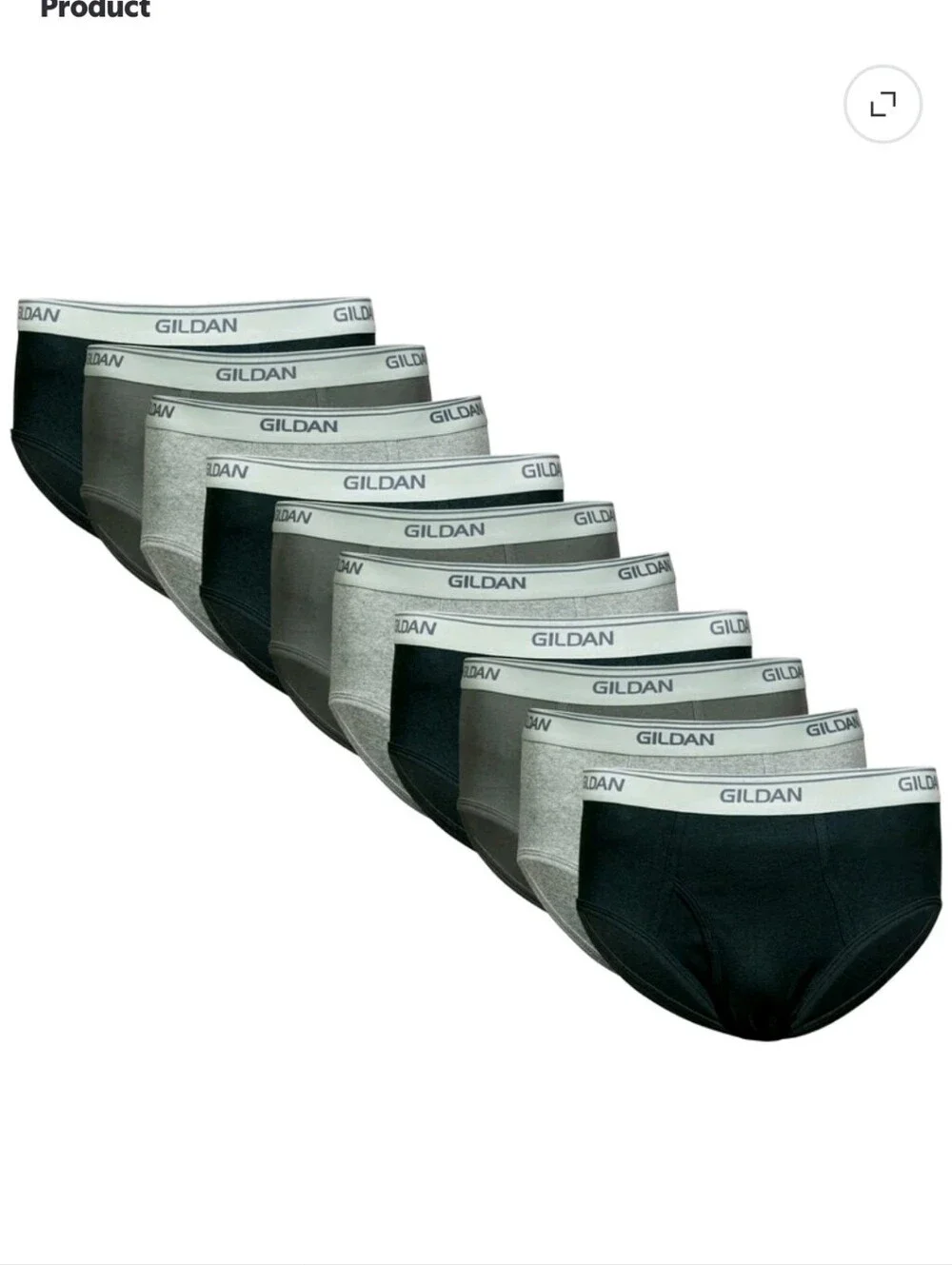 Gildan Men’s Mid-Rise Briefs 10-Pack - Gray and White Size 2XL (44-46)